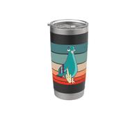 Pickeon Teal Bird Expression Humorous Comical Feathers Bicchiere termico in acciaio inox doppia parete