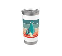 Pickeon Teal Bird Expression Humorous Comical Feathers Bicchiere termico in acciaio inox doppia parete
