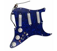 Pickguard Blu Pickup Bianco Dual Hot Rail Pickup Humbucker Set Battipenna Precablato Multifunzione Parti di ricambio per chitarre