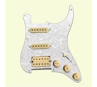 Pickguard Electric Guitar Circuit Gruppo adatto per gli accessori per chitarra elettrica ST singolo pickup singolo a doppio pickup Set Battipenna Pickup(White pearl panel+rice pickup)