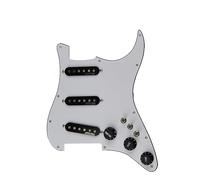 Pickguard Precablato A 7 Vie Completamente Caricato SSS Ainico 5 Pickup Single Coil Set Per Pickup Per Chitarra ST (Color : White Bk)