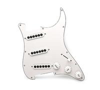 Pickguard Precablato Per Chitarra SSS Pickguard Per Chitarra Elettrica Regolabile Caricato 3 Pickup Single Coil Pickguard Precablato (Color : White)