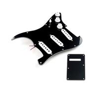 Pickguard SSS Precablato ScratchPlate Caricato 11 Fori Pickup Single Coil Per Chitarra Con Coperchio Posteriore Per Battipenna Scratchplate (Color : Bk)