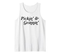 Pickin' And Grinnin' Funny Cute Bluegrass Banjo Music Canotta