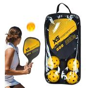 Pickle Ball Kit Racchette da paddle - Pallet e palline di sottaceto, set di palline di sottaceto, 4 palline di sottaceto, set di 2 racchette, comodo manico della racchetta