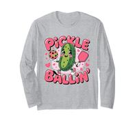 Pickle Ballin Cute Cartoon Pickleball con pagaia e Palla Maglia a Manica