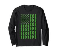 Pickle Cucumber 4th of July Patriotic American Holiday Party Maglia a Manica