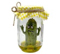 Pickle In Jar Figurine, Miniature Glass Screaming Pickle, Funny Small Glass Pickle Jar, Accessori decorativi, Pickle Stylish Cucumbers Ornament For Home Decor