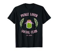 Pickle Lover Social Club Divertente Foodie Estetico Jar Design Maglietta