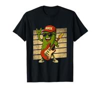 Pickle Playing Electric Guitar Rock Star Funny Pickles Lover Maglietta