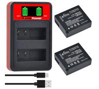 Pickle Power 2 Batterie DMW-BLE9E DMW-BLG10 da 1280 mAh e doppio caricatore per Panasonic Lumix DMC-ZS60 GF3 GF5 GF6 GX7 LX100 GX80 GX85 ZS100 TZ80 TZ100 TZ101