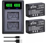 Pickle Power 2 batterie DMW-BMB9 DMW-BMB9E con doppio caricatore per Panasonic Lumix DC-FZ82