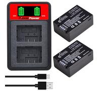 Pickle Power 2 batterie DMW-BMB9 DMW-BMB9E con doppio caricatore per Panasonic Lumix DC-FZ82 DMC-FZ72 DMC-FZ45 DMC-FZ48 DMC-FZ100 DMC-FZ62