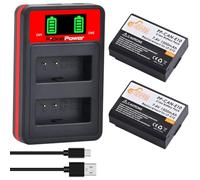 Pickle Power 2 batterie LP-E10 e caricatore rapido Dual per Canon EOS Rebel T3, T5, T6, T7, T100, EOS 1100D, EOS 1200D, EOS 1300D, EOS 2000D, Kiss X50, X70 X80, X90