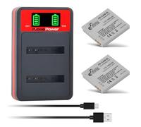 Pickle Power 2Pcs NB-4L Batteria e doppio caricabatteria LED-Anzeige per Canon IXUS 50 55 60 65 75 80 IS, SD1000, SD600, 220 HS, 230 HS, 255 HS, I Zoom, i7, i7 zoom