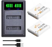 Pickle Power 2X1300mAh NB-6L Batterie con caricatore USB LED Compatibili con Canon PowerShot NB-6LH D10 D20 D30 S95 SX260 SX280 SX540 SX700 SX710 HS e altre fotocamere