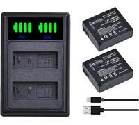 Pickle Power DMW-BLE9E DMW-BLG10, 2 batterie da 1280 mAh + doppio caricatore