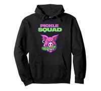 Pickle Squad Funny Cute Hog Pig and Pickle Quirky Cartoon Felpa con Cappuccio