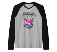 Pickle Squad Funny Cute Hog Pig and Pickle Quirky Cartoon Maglia con Maniche Raglan