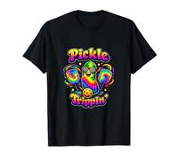 Pickle Trippin Retro Pickleball Neon Tie Dye Grafica Maglietta