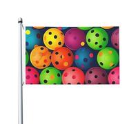 Pickleball Balls Colori Modello Bandiera 3x5 Ft Bandiera Esterna Bandiera Giardino Vacanze Bandiera Giardino Benvenuto Banner Giardino Casa Giardino Cortile Prato Bandiere Decorative, Interni/Esterni