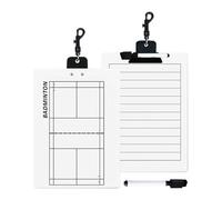 Pickleball Clipboard, Double Sided Drill Board, Badminton Practice Strategy, Dry Erase Coaching Tool for Ball Sports, Training, Gym, School, Home, Club, Court, Sport Facility, 12.6x8.66 Inches