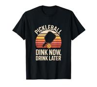 Pickleball Dink Now Bevi più Tardi Simpatica Palla di Birra Maglietta