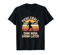 Pickleball Dink Now Bevi più Tardi Simpatica Palla di Birra Maglietta