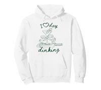 Pickleball Doodles in Verde I Love Day Dinking Martini Glass Felpa con Cappuccio