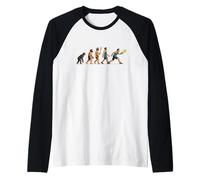 Pickleball Evolution Divertente Paddle Sport Umorismo Maglia con Maniche Raglan