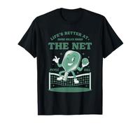 Pickleball Funny Player Life Better At The Net Pickle Ball Maglietta