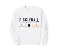 Pickleball Is Life Paddle Heartbeat Retro Sport Felpa
