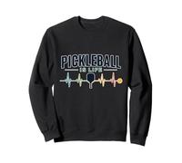 Pickleball Is Life Paddle Heartbeat Retro Sport Felpa