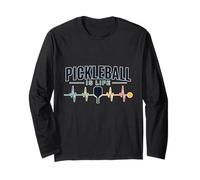 Pickleball Is Life Paddle Heartbeat Retro Sport Maglia a Manica
