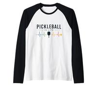 Pickleball Is Life Paddle Heartbeat Retro Sport Maglia con Maniche Raglan