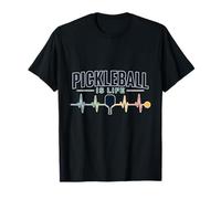 Pickleball Is Life Paddle Heartbeat Retro Sport Maglietta