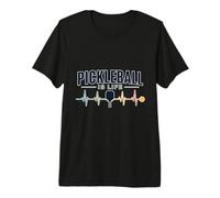 Pickleball Is Life Paddle Heartbeat Retro Sport Maglietta Premium