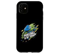 Pickleball Is My Therapy Funny Paddle Ball Player Gift Custodia per iPhone 11