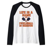 Pickleball Life Is A Game Divertente Giocatore di Paddle Maglia con Maniche Raglan