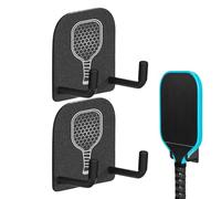 Pickleball Paddle Holder - 2.13x1.77x1.1 Inches Wall Mount Display, Sports Equipment Organizer, Portable Non Drill Storage Hooks | Indoor Garage Bedroom Gym Workout Station Rack 2 Pieces Utility