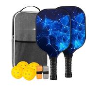 Pickleball Paddle Set | Fiberglass Pickleball Set 4 Pickleballs, 7.8x15.67 inches Fiberglass Professional Ergonomic Sports Accessories for Sports Girl Home Men Outdoor Exercise Boy Women
