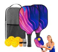 Pickleball Paddle Set | Fiberglass Pickleball Set 4 Pickleballs, 7.8x15.67 inches Fiberglass Professional Ergonomic Sports Accessories for Sports Girl Home Men Outdoor Exercise Boy Women