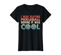 Pickleball Player - Palla Divertente per Giocare a Paddle Dink Crew Maglietta con Stampa Grafica Economica, Donna, Nero, S