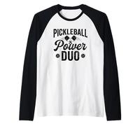Pickleball Power Duo - Divertente Compagno di Pickleball Maglia con Maniche Raglan