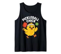 Pickleball Pulcino Carino Divertente Paddle Amante Sport Donne Ragazze Canotta