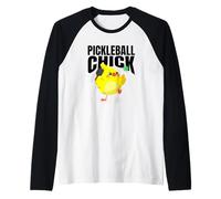 Pickleball Pulcino Divertente Uccello Giocatore Pickleball Fan Maglia con Maniche Raglan