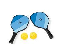 Pickleball Set GA524 - Set completo con 2 racchette in legno, 2 palline, rete e borsa per il trasporto, gioco sportivo all'aperto per bambini e adulti, favorisce la resistenza, le capacità motorie e