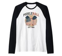 Pickleball Vintage USA Flag - Retro EST. 1965 Maglia con Maniche Raglan