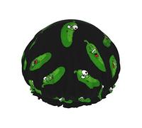 Pickles Gorro de ducha Estampado de vaca Gorros de ducha de baño reutilizables para mujeres Cabello largo Doble capa Impermeable Gorro de ducha de baño Protector de cabello para niños Niñas Mujeres 1