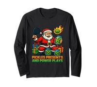 Pickles Presents And Power Plays Pickleball Babbo Natale Maglia a Manica